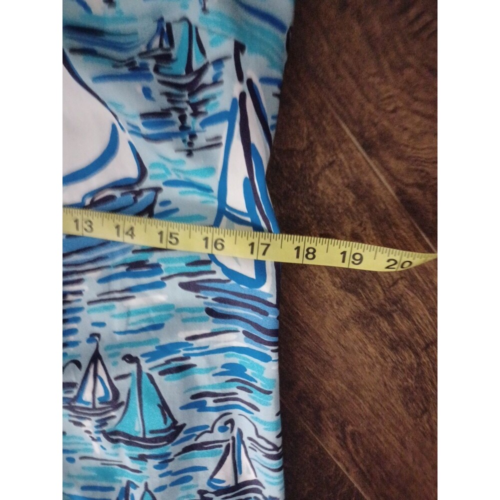 Sail To Sable Boat Print Sleeveless Classic Tunic Tank V Neck Dress Size Small - Picture 6 of 7